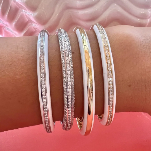 18K White Ceramic Bangle Bracelet